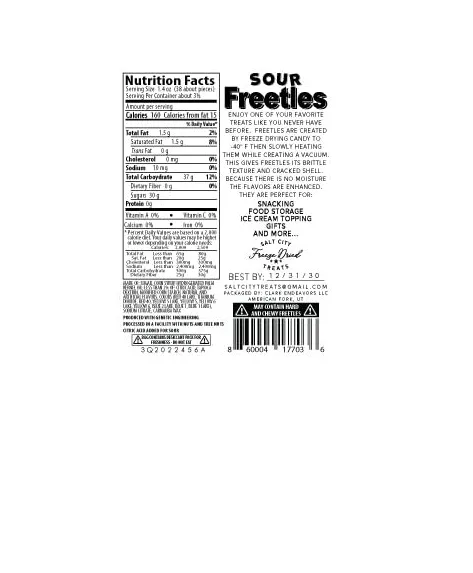 Salt City Treats - Freeze Dried Sour Freetles - 5 Ounce Pack