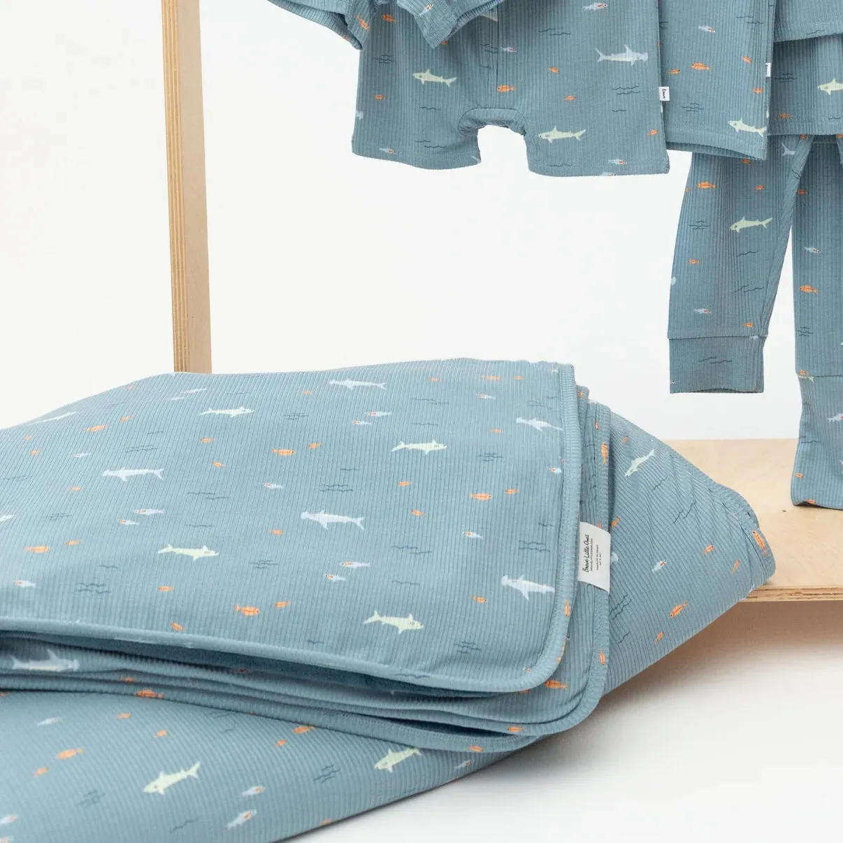 Sharks Small Ribbed Youth Blanket