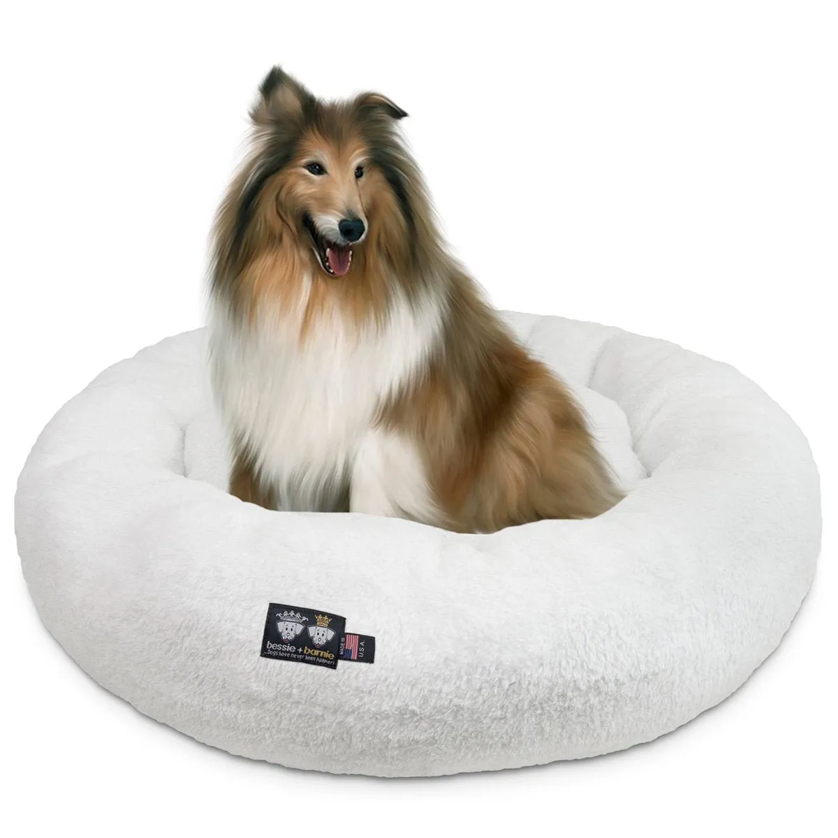 Snuggle Dog Bed White