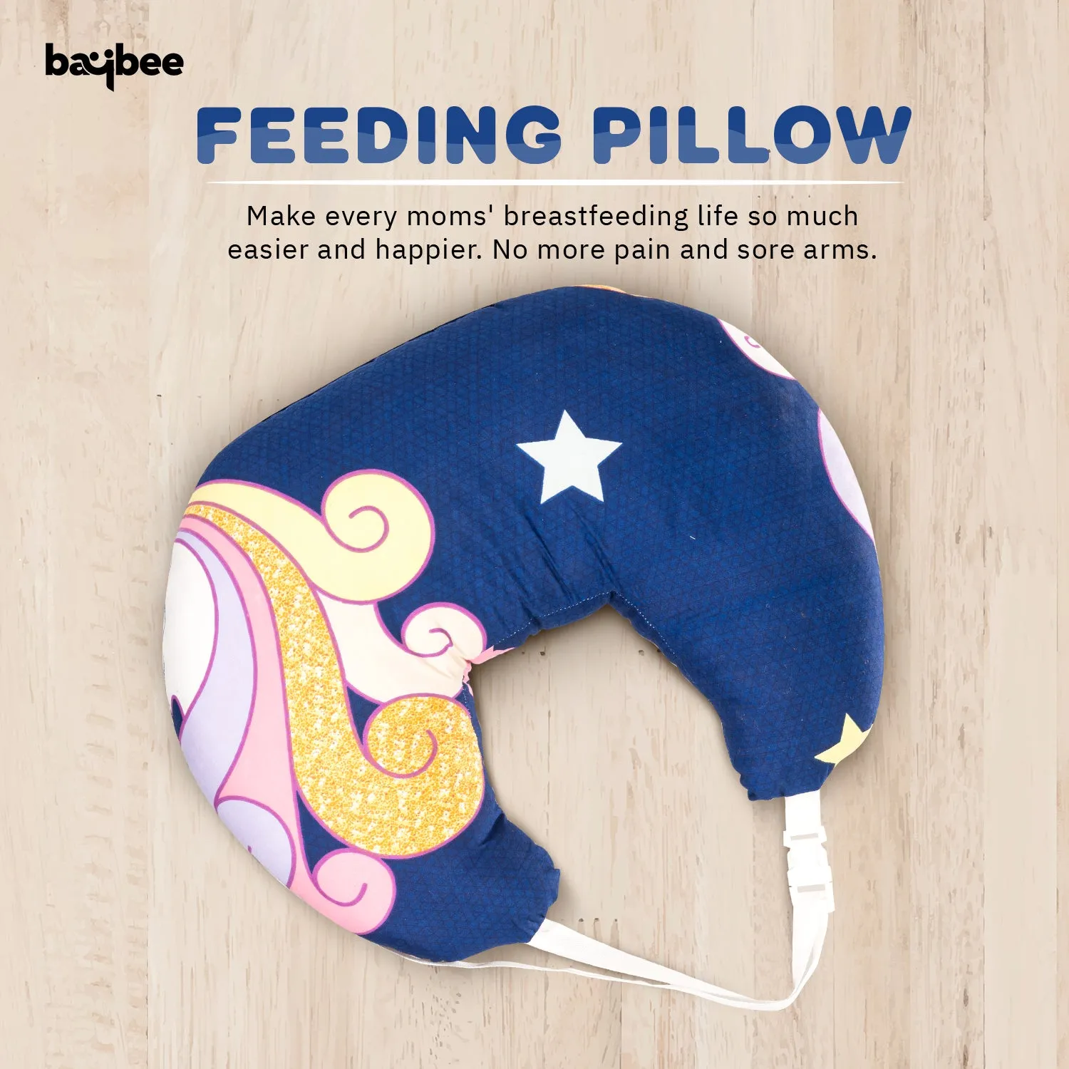 Soft Cushion Portable Baby Nursing Feeding Pillow for New Born Baby Breastfeeding with Back Support & Belt