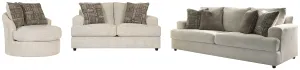 Soletren Sofa, Loveseat and Chair in Stone