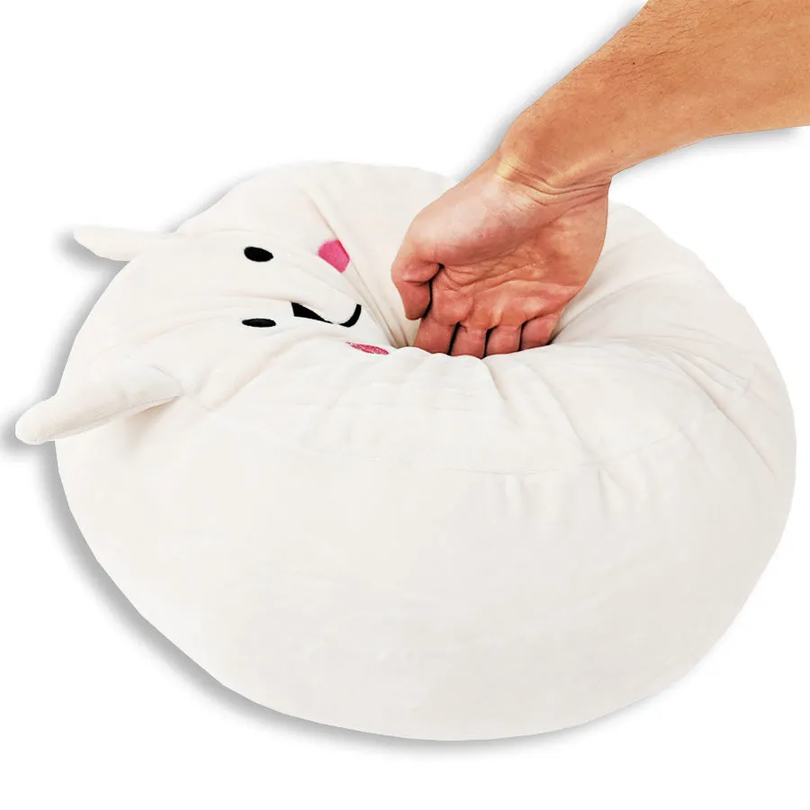 Squishy Bunny Face Pillow with Floppy Ears | Snowball the Bunny