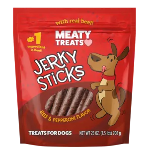 Sunshine Meaty Treats Beef & Pepperoni Flavor Jerky Sticks for Dogs