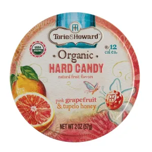 Torie and Howard Pink Grapefruit and Tupelo Honey Organic Hard Candy