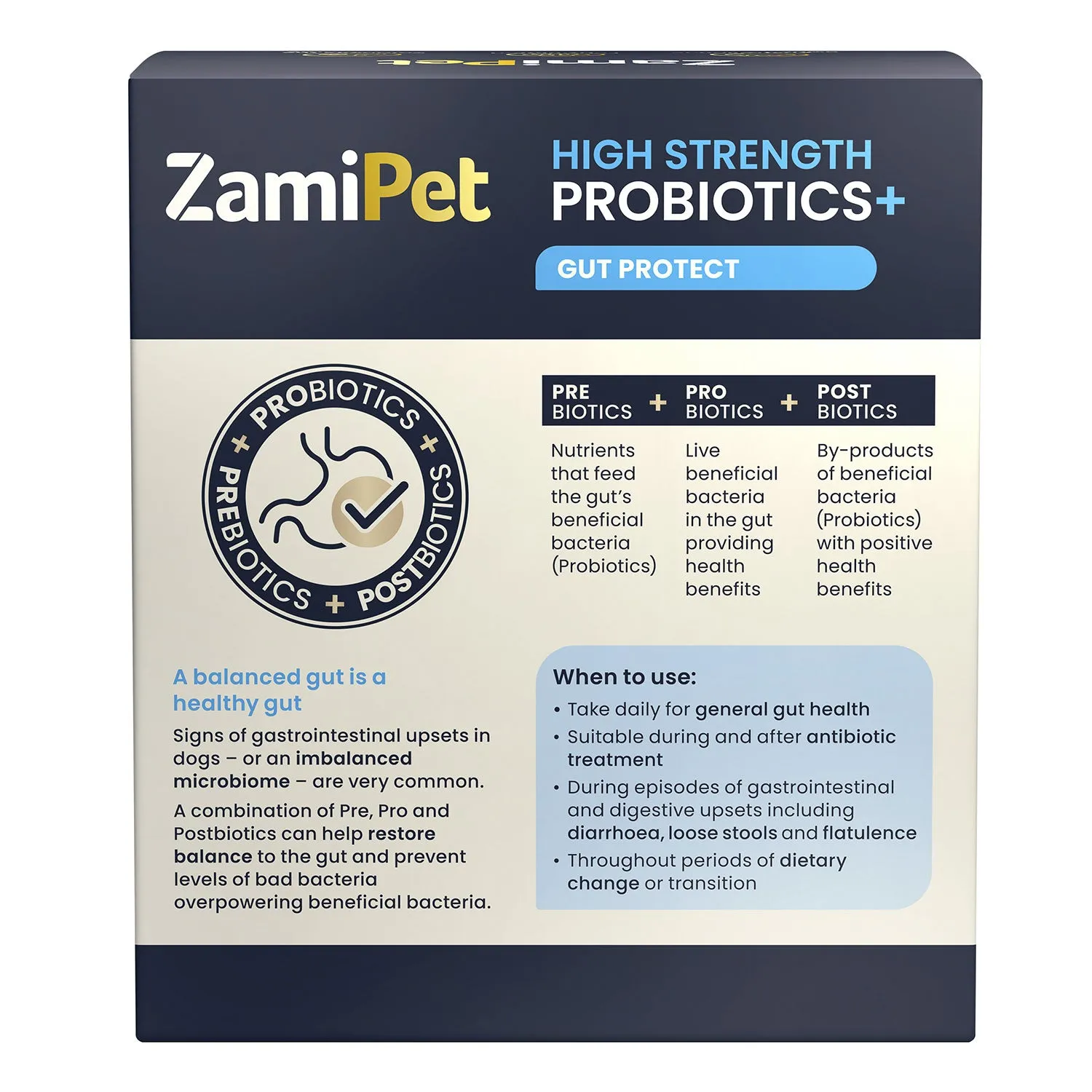 ZamiPet High Strength Probiotics   Gut Protect 30 x 1.2g Powder Sachets for Dogs