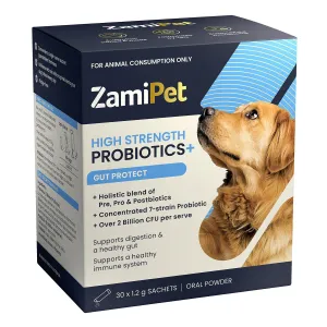 ZamiPet High Strength Probiotics   Gut Protect 30 x 1.2g Powder Sachets for Dogs