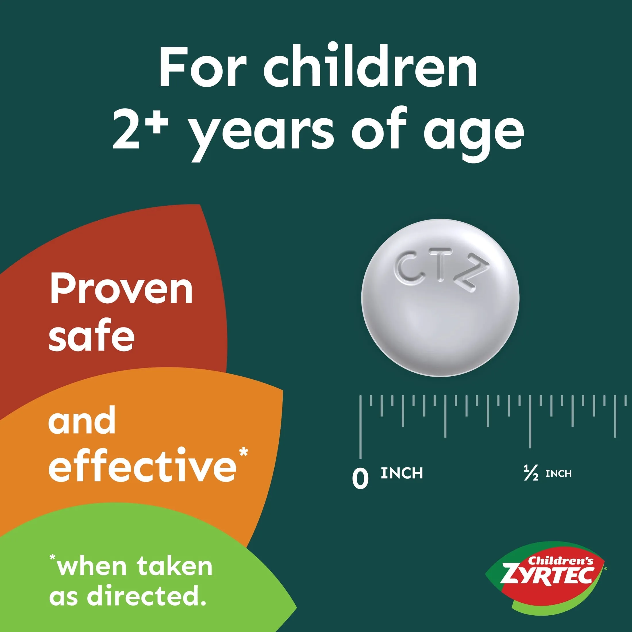 Zyrtec 24 Hour Children's Allergy Chews, 2  yrs, 2.5 mg Grape, 24Ct